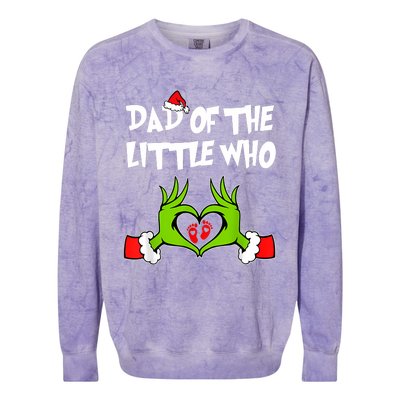 A Little Who Is Due Christmas Pregnancy Couples Matching Colorblast Crewneck Sweatshirt