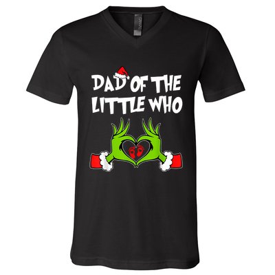 A Little Who Is Due Christmas Pregnancy Couples Matching V-Neck T-Shirt