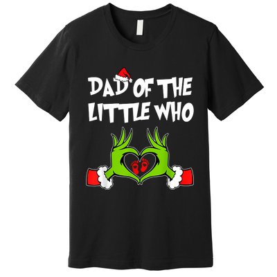 A Little Who Is Due Christmas Pregnancy Couples Matching Premium T-Shirt