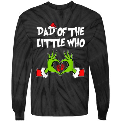 A Little Who Is Due Christmas Pregnancy Couples Matching Tie-Dye Long Sleeve Shirt