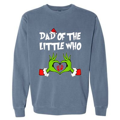 A Little Who Is Due Christmas Pregnancy Couples Matching Garment-Dyed Sweatshirt