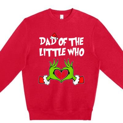 A Little Who Is Due Christmas Pregnancy Couples Matching Premium Crewneck Sweatshirt