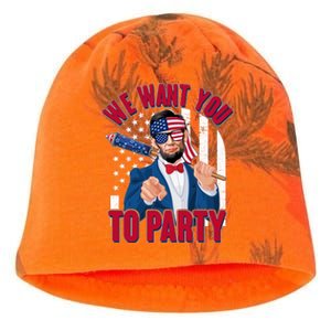 Abraham Lincoln We Want You To Party Kati - Camo Knit Beanie