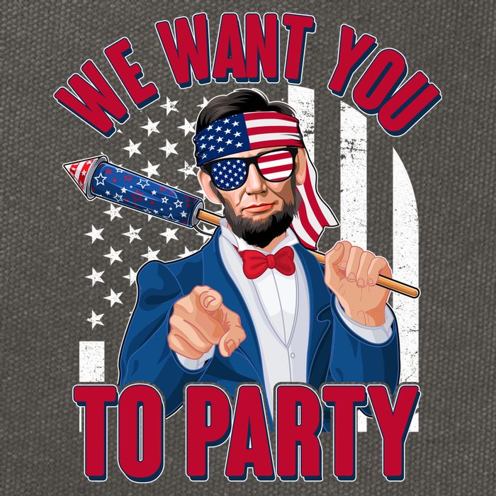 Abraham Lincoln We Want You To Party Cotton Canvas Backpack