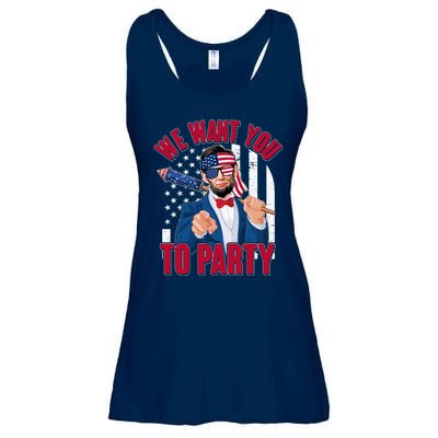 Abraham Lincoln We Want You To Party Ladies Essential Flowy Tank