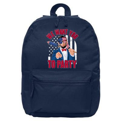 Abraham Lincoln We Want You To Party 16 in Basic Backpack