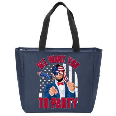 Abraham Lincoln We Want You To Party Zip Tote Bag