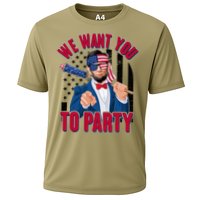 Abraham Lincoln We Want You To Party Cooling Performance Crew T-Shirt
