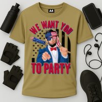 Abraham Lincoln We Want You To Party Cooling Performance Crew T-Shirt