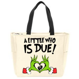 A Little Who Is Due Christmas Pregnancy Zip Tote Bag