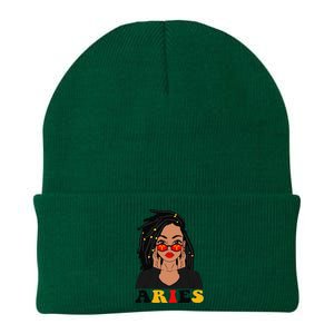 Aries Loc'd Woman Zodiac Signs Birthday Knit Cap Winter Beanie