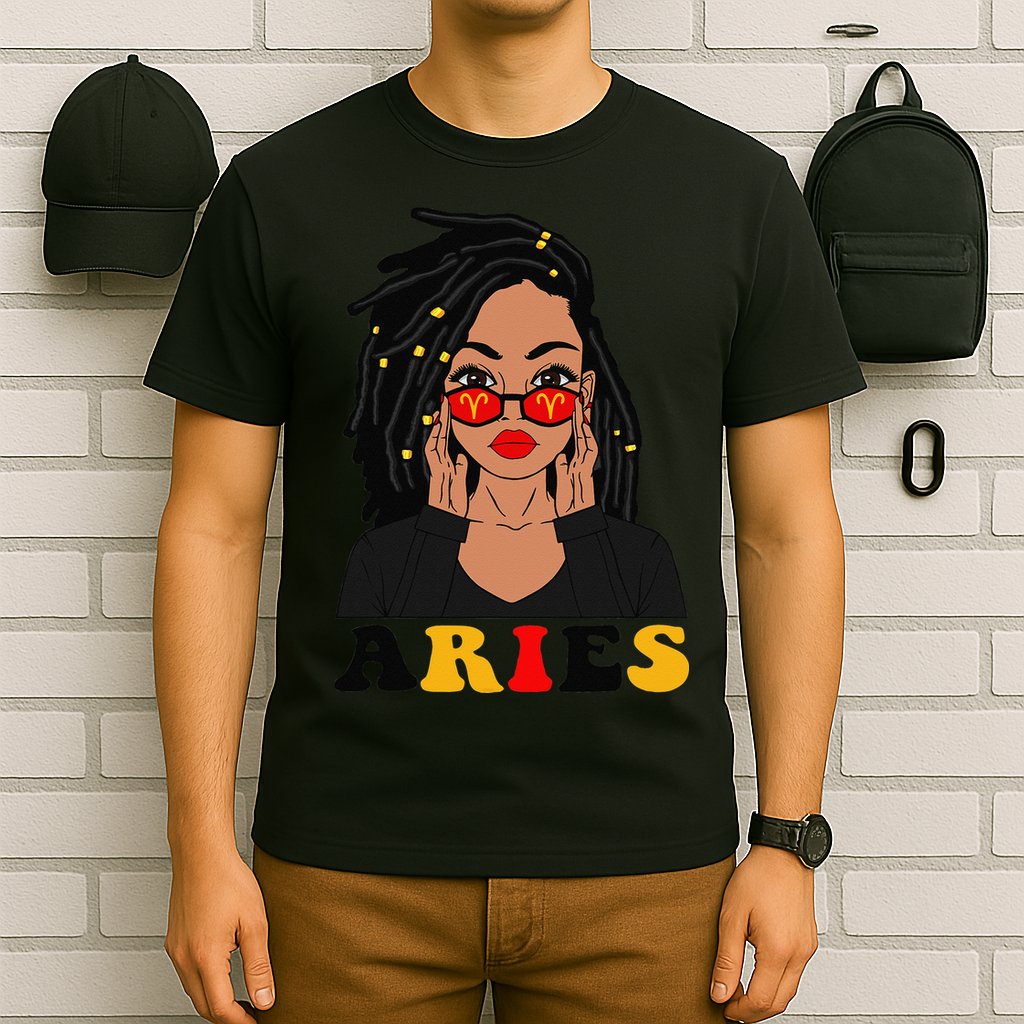 Aries Loc'd Woman Zodiac Signs Birthday T-Shirt