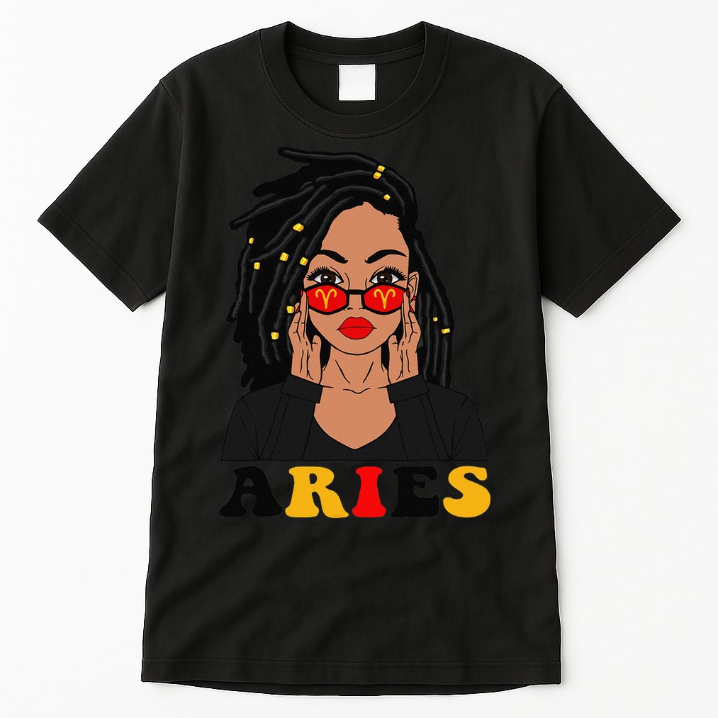 Aries Loc'd Woman Zodiac Signs Birthday Tall T-Shirt