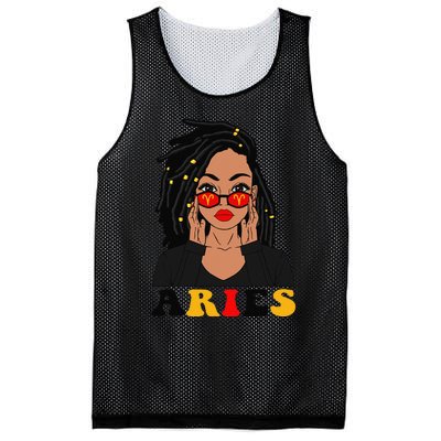 Aries Loc'd Woman Zodiac Signs Birthday Mesh Reversible Basketball Jersey Tank