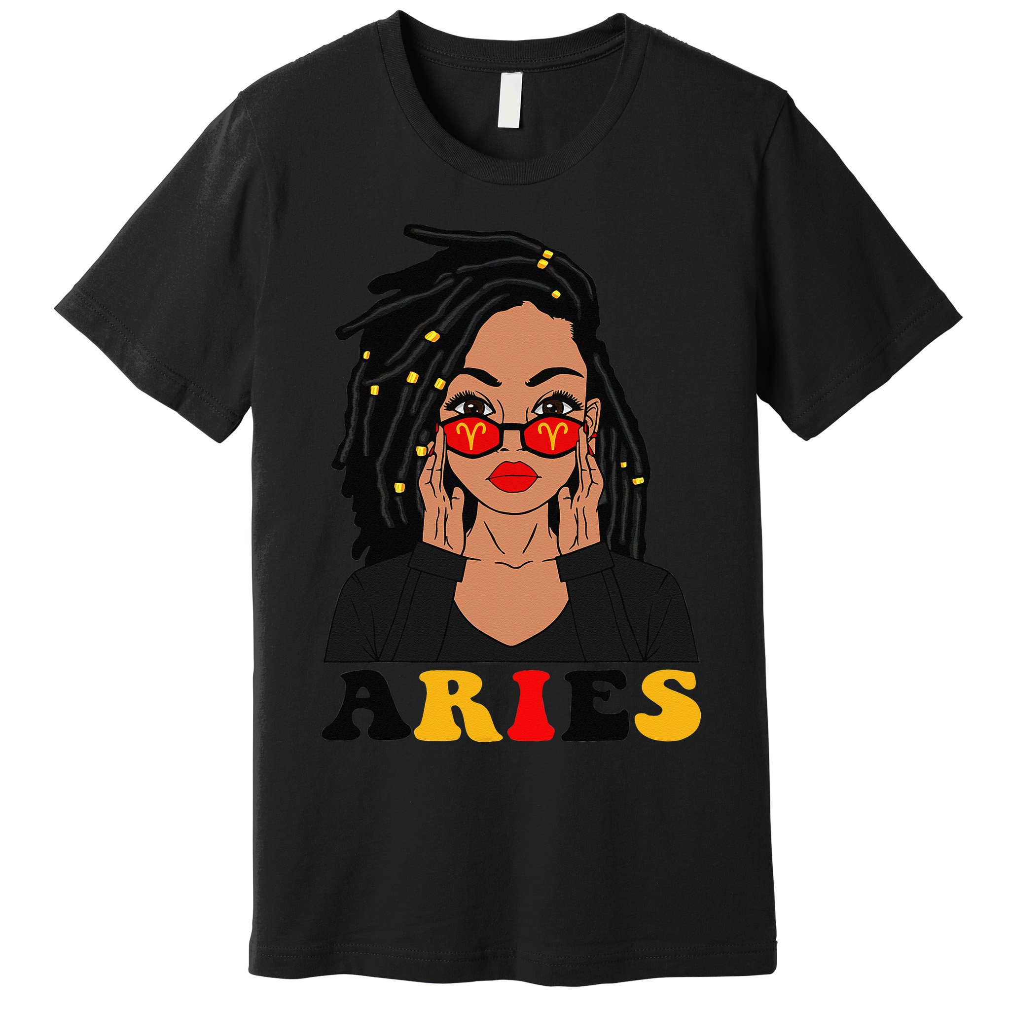 Aries Loc'd Woman Zodiac Signs Birthday Premium T-Shirt