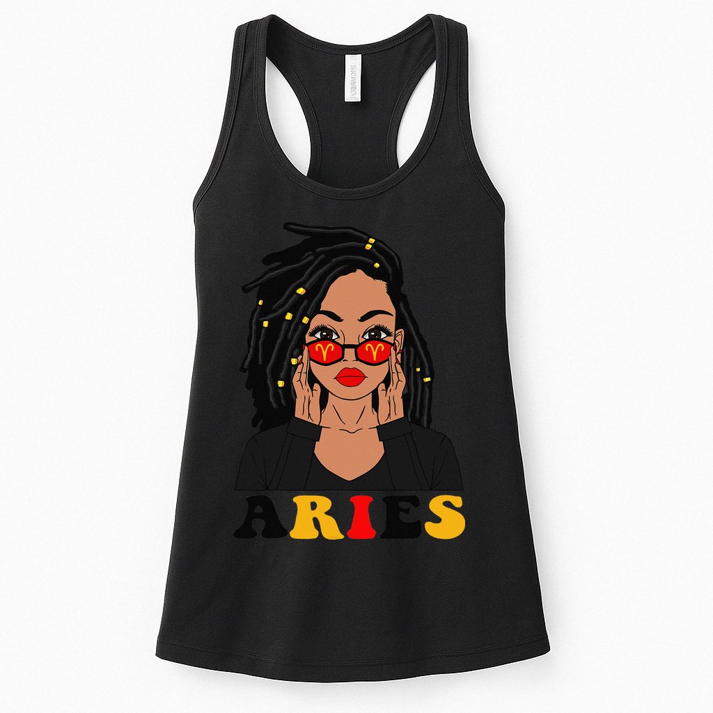 Aries Loc'd Woman Zodiac Signs Birthday Womens Tank Top