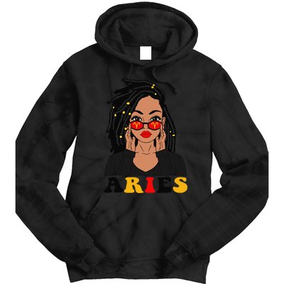 Aries Loc'd Woman Zodiac Signs Birthday Tie Dye Hoodie