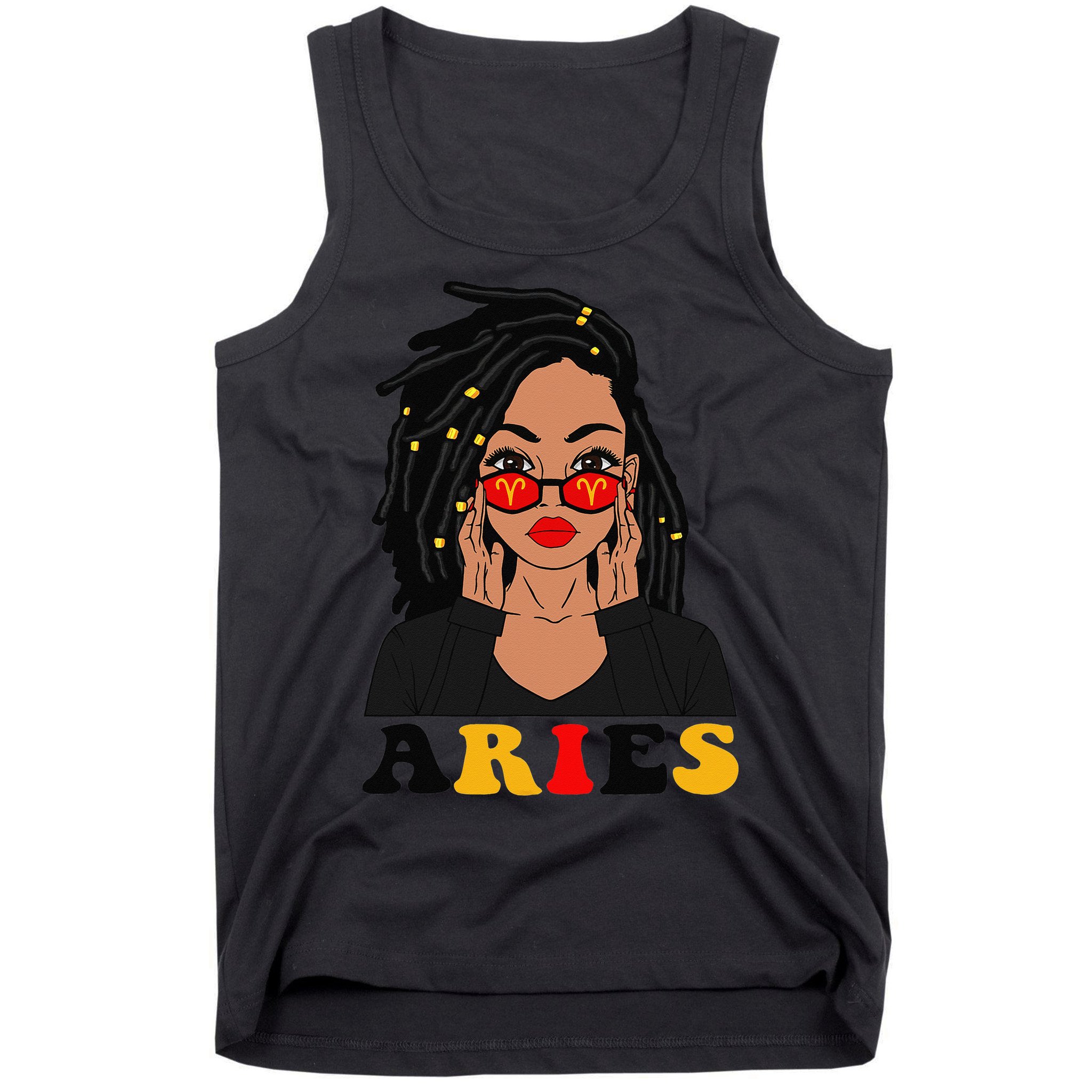 Aries Loc'd Woman Zodiac Signs Birthday Tank Top