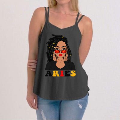 Aries Loc'd Woman Zodiac Signs Birthday Women's Strappy Tank