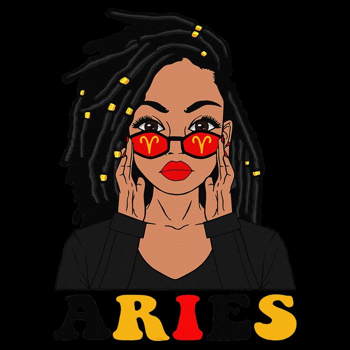 Aries Loc'd Woman Zodiac Signs Birthday Womens T-Shirt
