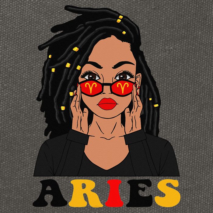 Aries Loc'd Woman Zodiac Signs Birthday Cotton Canvas Backpack