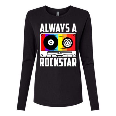 Always A Rockstar Vintage Casette Womens Cotton Relaxed Long Sleeve T-Shirt