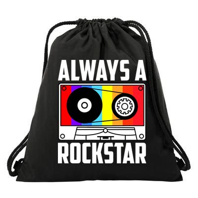 Always A Rockstar Vintage Casette Drawstring Bag