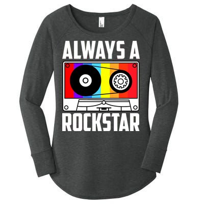 Always A Rockstar Vintage Casette Women's Perfect Tri Tunic Long Sleeve Shirt