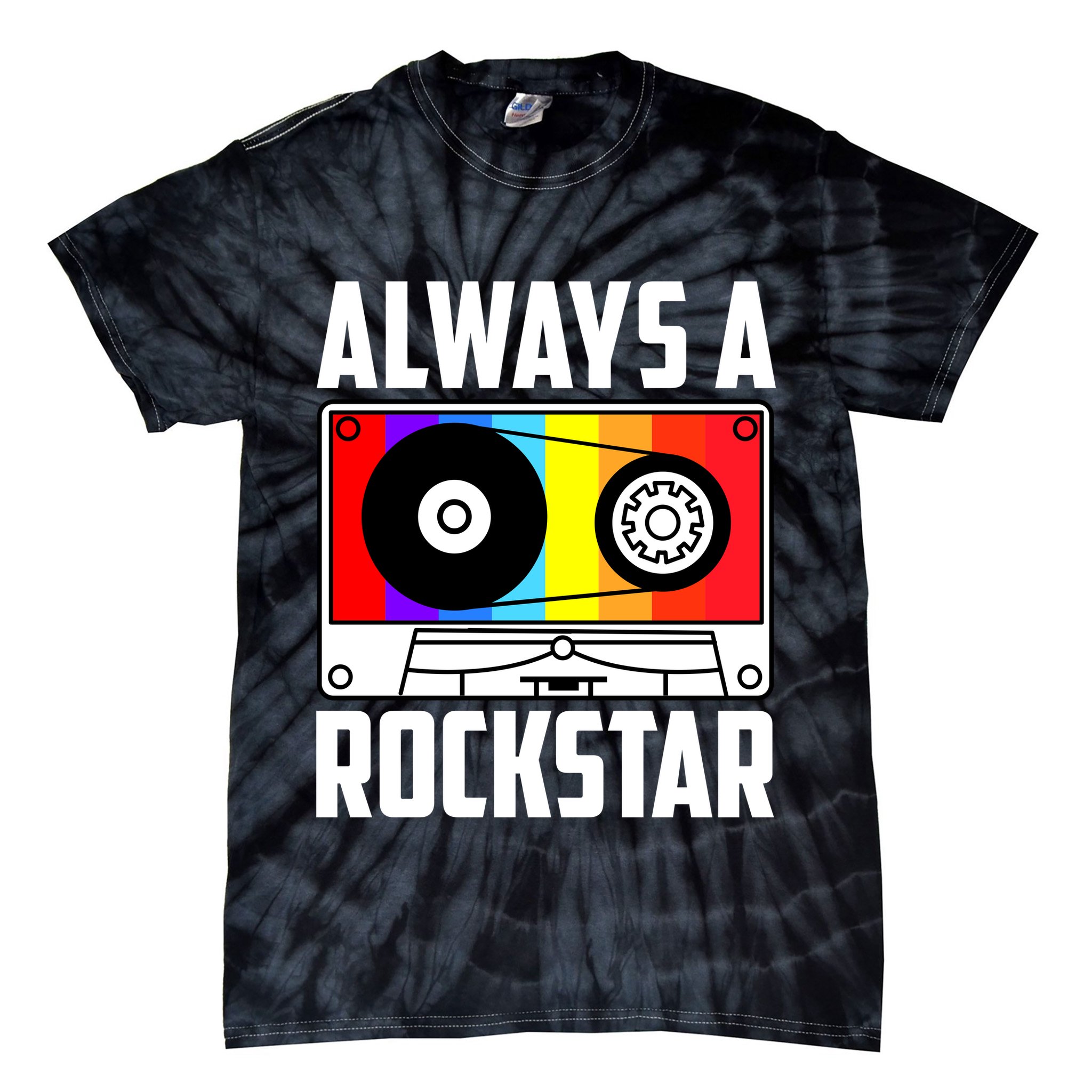 Always A Rockstar Vintage Casette Tie-Dye T-Shirt