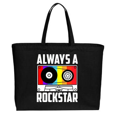 Always A Rockstar Vintage Casette Cotton Canvas Jumbo Tote