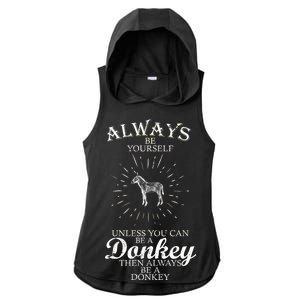 Always Be A Donkey Ladies PosiCharge Tri-Blend Wicking Draft Hoodie Tank