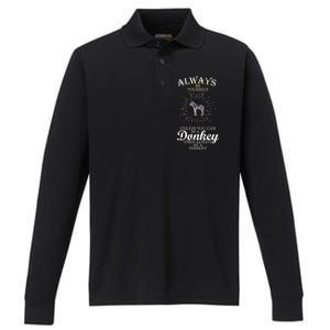 Always Be A Donkey Performance Long Sleeve Polo