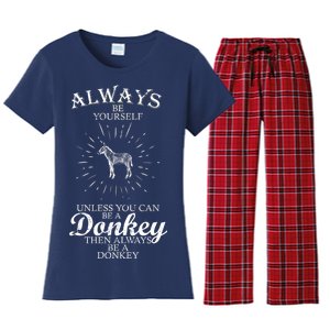 Always Be A Donkey Women's Flannel Pajama Set