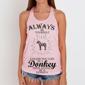 Always Be A Donkey Women's Knotted Racerback Tank