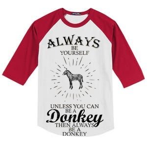 Always Be A Donkey Kids Colorblock Raglan Jersey