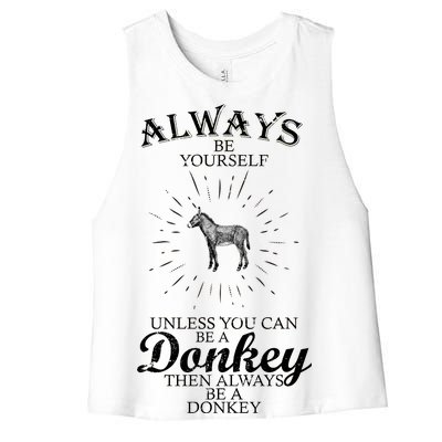 Always Be A Donkey Women's Racerback Cropped Tank