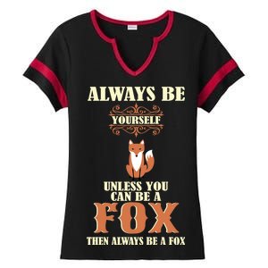 Always Be A Fox Ladies Halftime Notch Neck Tee