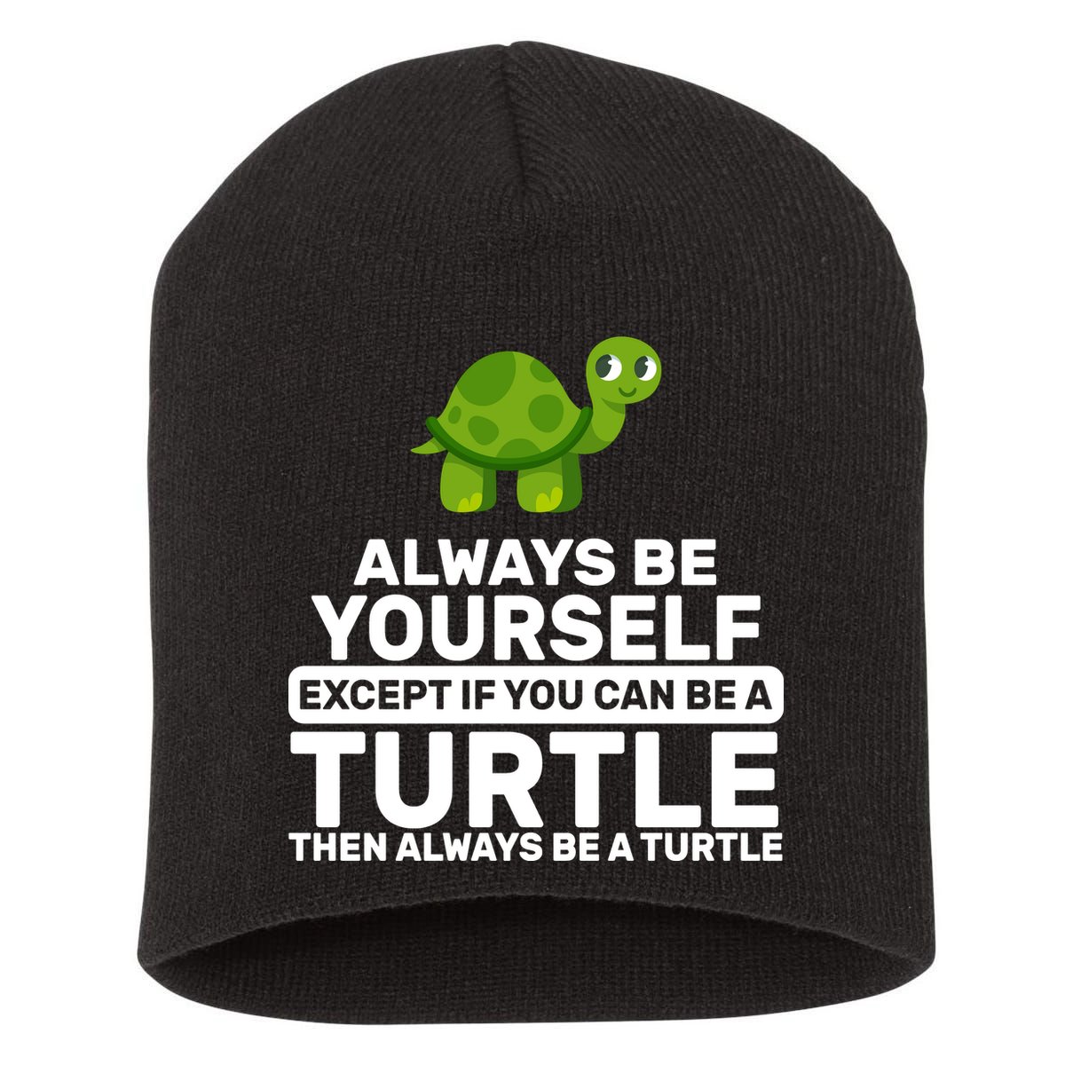 Always Be A Turtle Short Acrylic Beanie