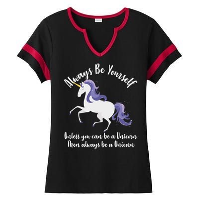 Always Be A Unicorn  Ladies Halftime Notch Neck Tee