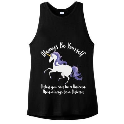 Always Be A Unicorn  Ladies PosiCharge Tri-Blend Wicking Tank