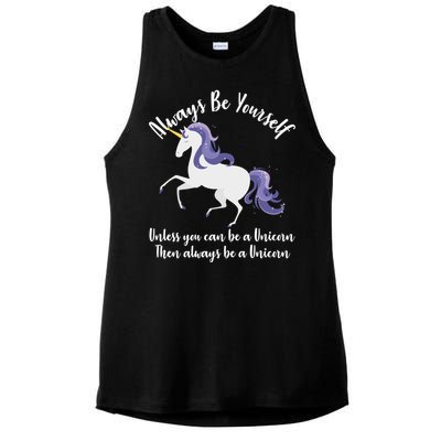 Always Be A Unicorn  Ladies PosiCharge Tri-Blend Wicking Tank