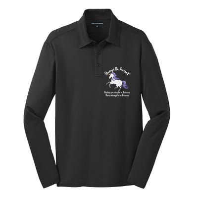 Always Be A Unicorn  Silk Touch Performance Long Sleeve Polo