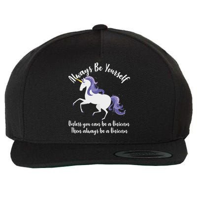 Always Be A Unicorn  Wool Snapback Cap