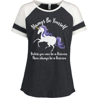 Always Be A Unicorn  Enza Ladies Jersey Colorblock Tee