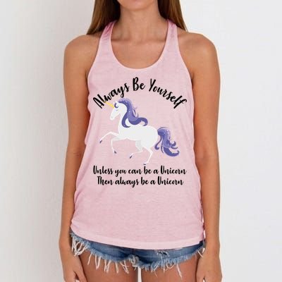 Always Be A Unicorn  Women's Knotted Racerback Tank