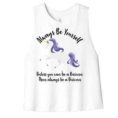 Always Be A Unicorn  Women's Racerback Cropped Tank