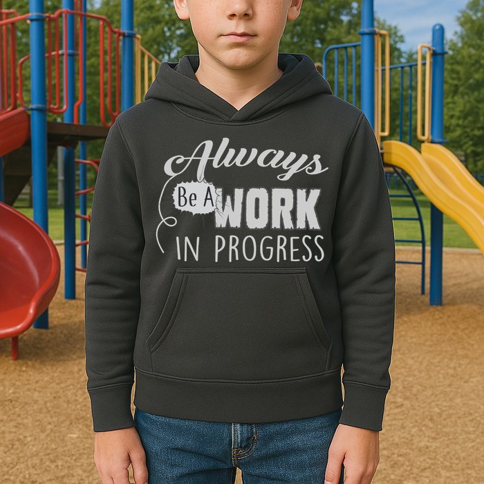 Always Be A Work In Progress Kids Hoodie