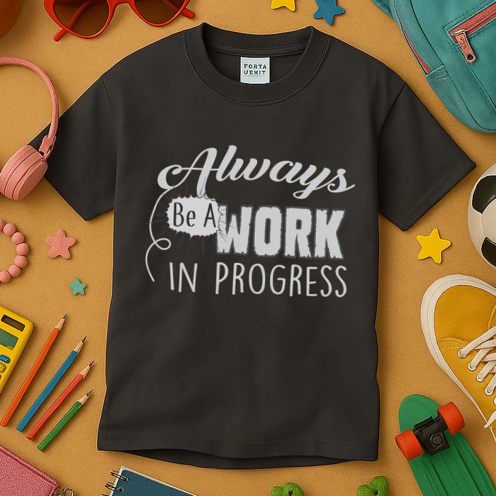 Always Be A Work In Progress Kids T-Shirt