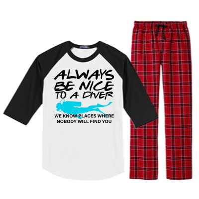 Always Be Nice To A Diver Raglan Sleeve Pajama Set