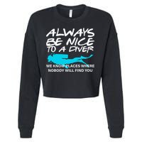 Always Be Nice To A Diver Cropped Pullover Crew